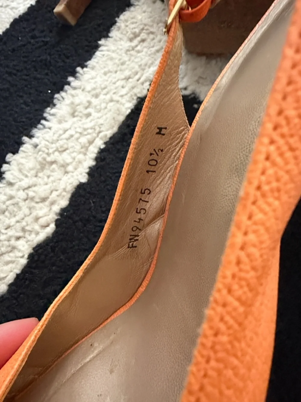 Stuart Weitzman Orange Slingback Peep-Toe Heels